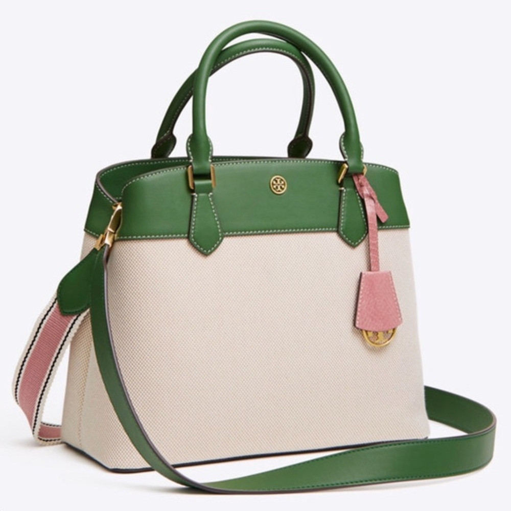 Green and Pink Tory Burch Tote